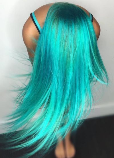 mermaid neon layered hair