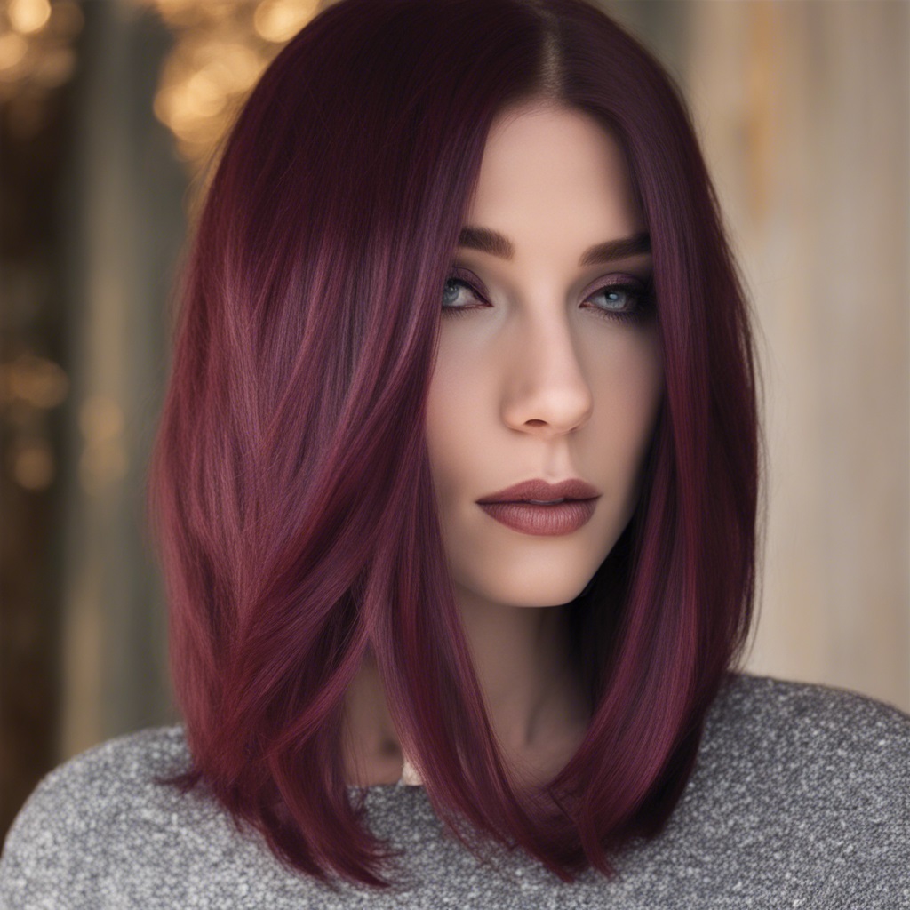 Burgundy Lob Cut