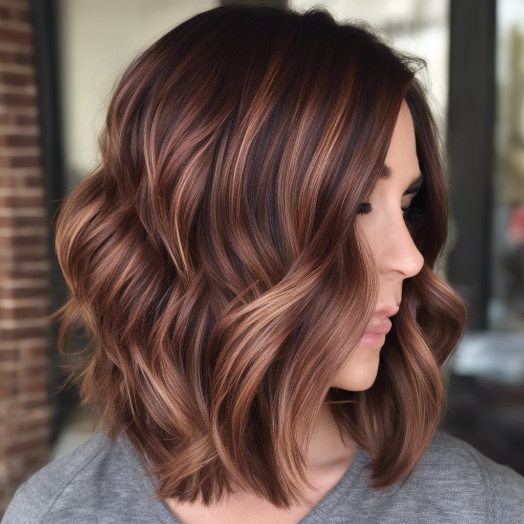 Rosewood Bob with Caramel Balayage