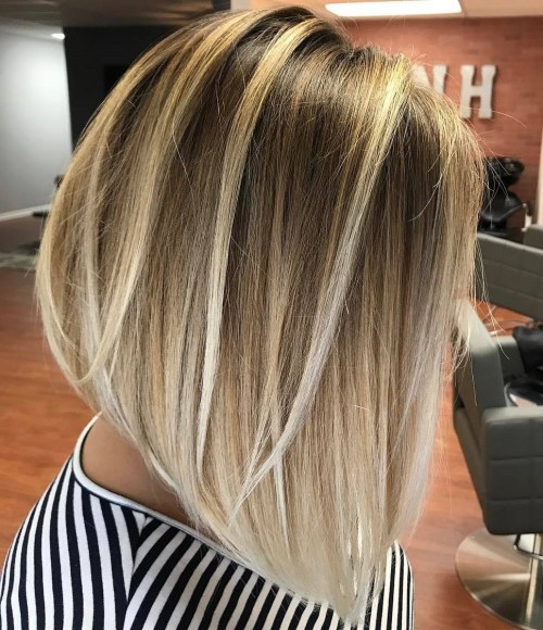 Angled Blonde Balayage Bob