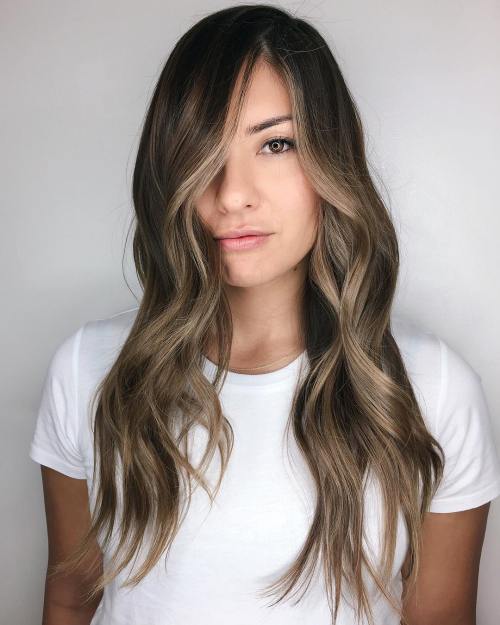 Ash Brown Partial Balayage