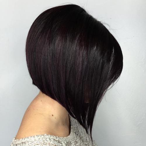 Black Angled Stacked Bob