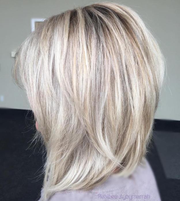 Blonde Layered Lob