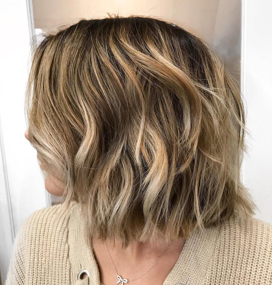 Brunette Bob With Blonde Balayage