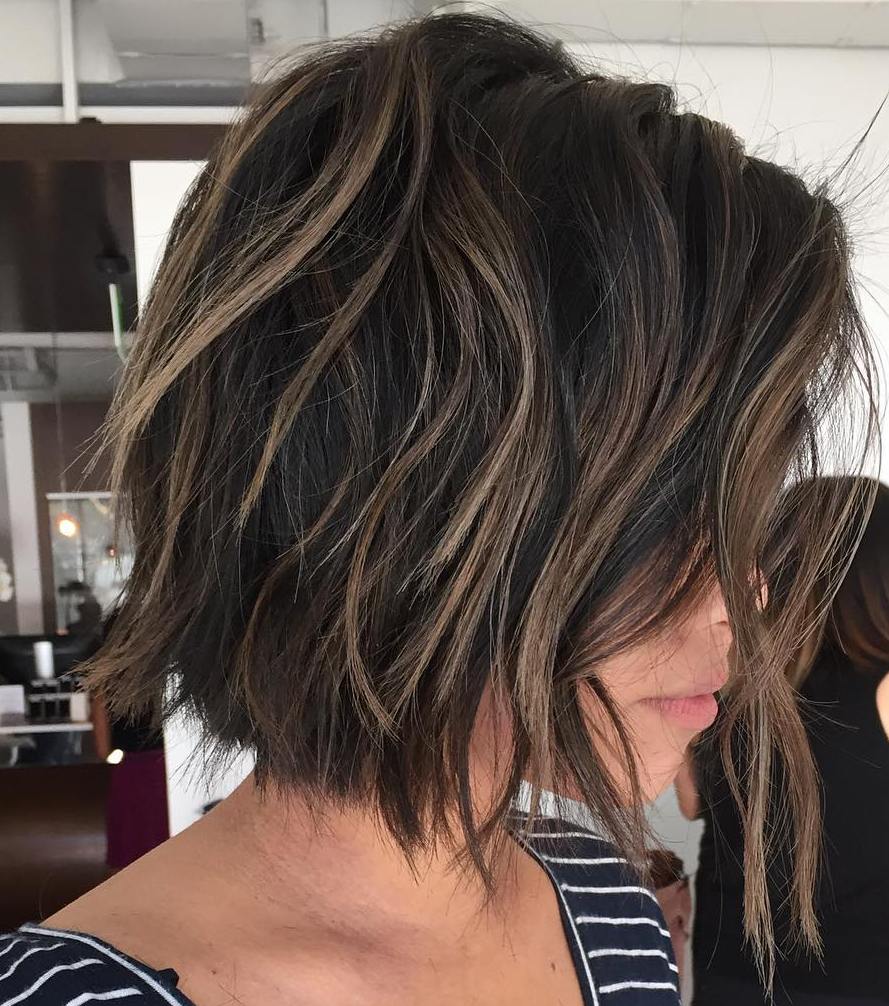 Choppy Bob With Brown Balayage