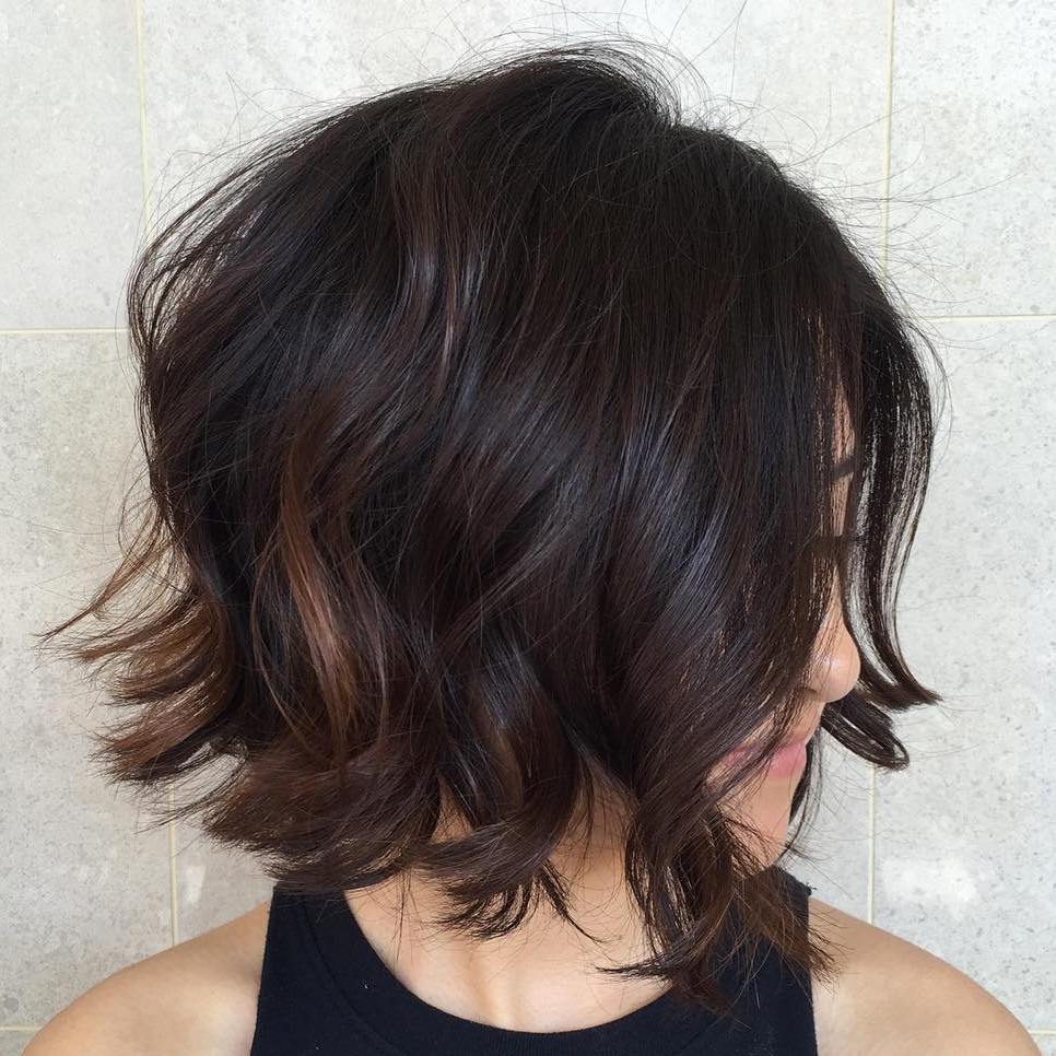 Curly Dark Brown Bob