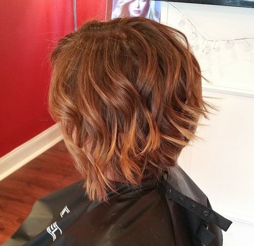 red wavy bob