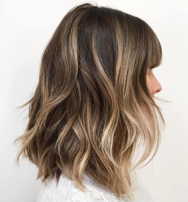 Shoulder Length Layered Hair With Bangs