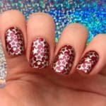 burgundy-and-gold-stars-nail-designs-stampingnail