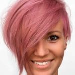 rose-gold-asymmetrical-bob-rosegoldhair-asymmetr