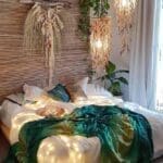 bedroom-in-boho-style-with-plants-and-lights-accen