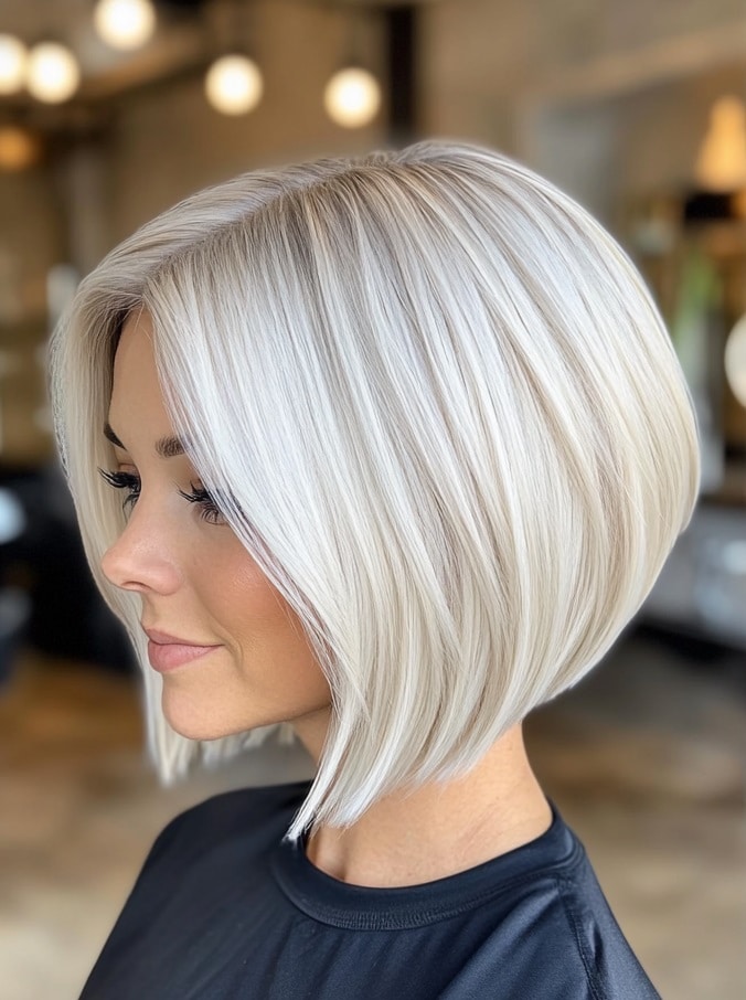 Chic Platinum Blonde Bob