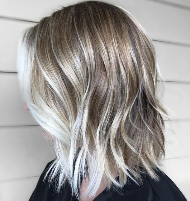 Ash Blonde Bob With Platinum Balayage