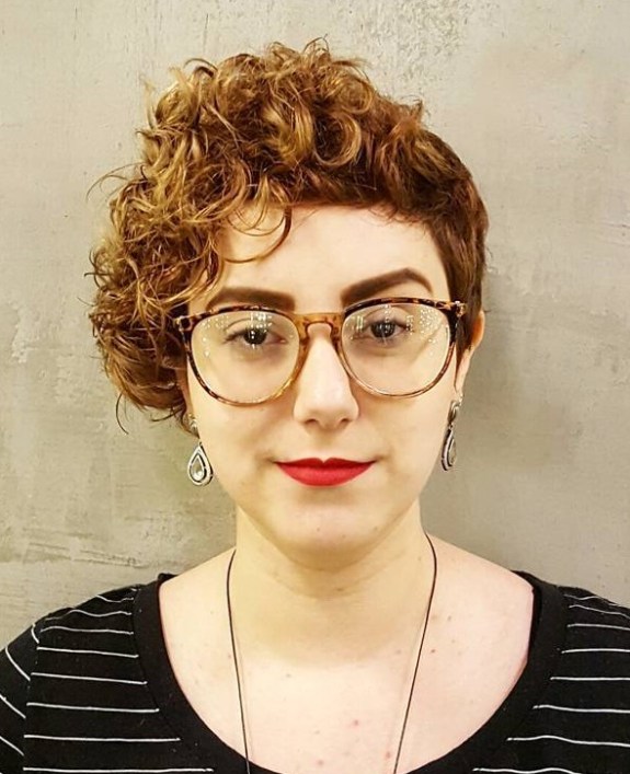 asymmetrical pixie for curly hair