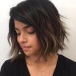 black-shaggy-bob-with-brown-balayage