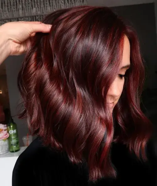 31 Exotic Dark Red Hair Colors