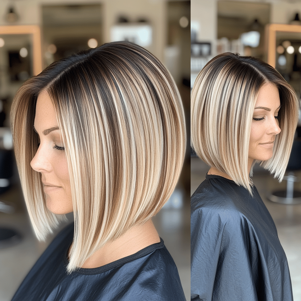 Sleek-Blonde-Balayage-Asymmetrical-Bob