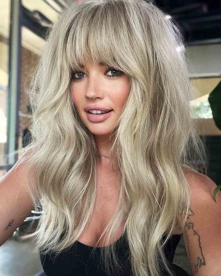 Effortless Elegance Long Shag Haircuts With Bangs 