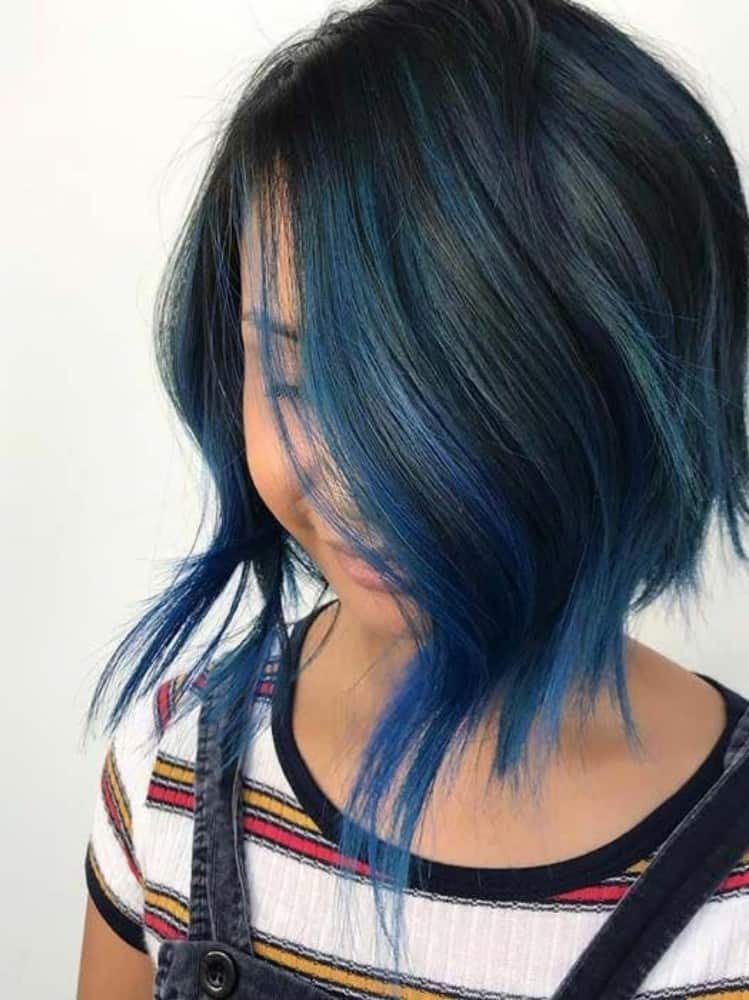 Blue Highlights on Black Hair: A Bold and Beautiful Trend