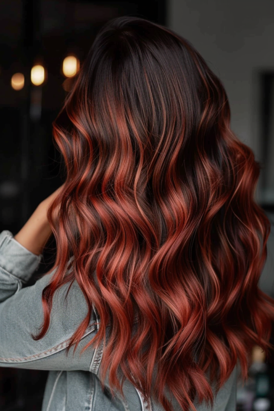 31 Bold Red Highlights on Black Hair to Try in 2024