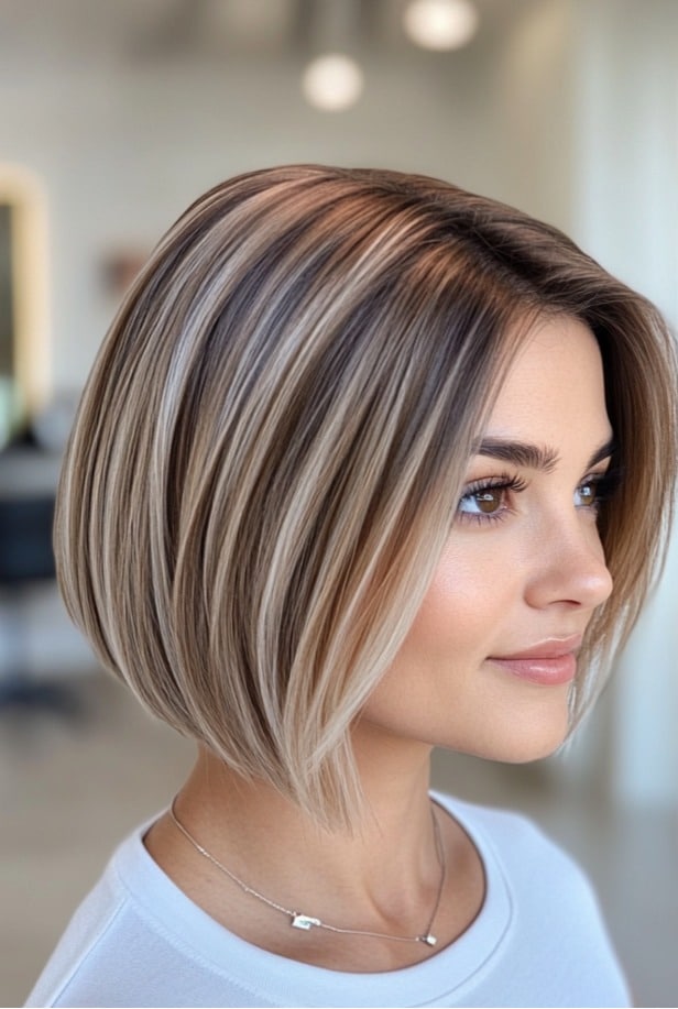 Honey Blonde Balayage Bob