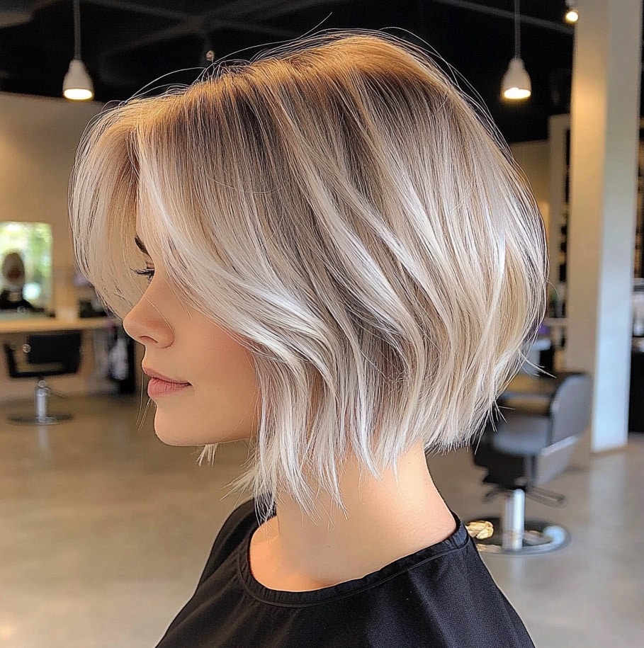 Platinum Blonde Inverted Bob