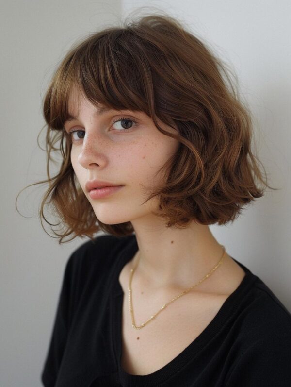 16 Adorable Textured Bob with Bangs Hairstyle Ideas