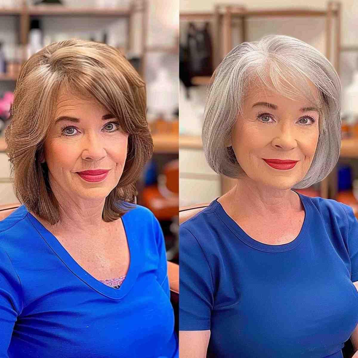 classic bob cut for silver hair