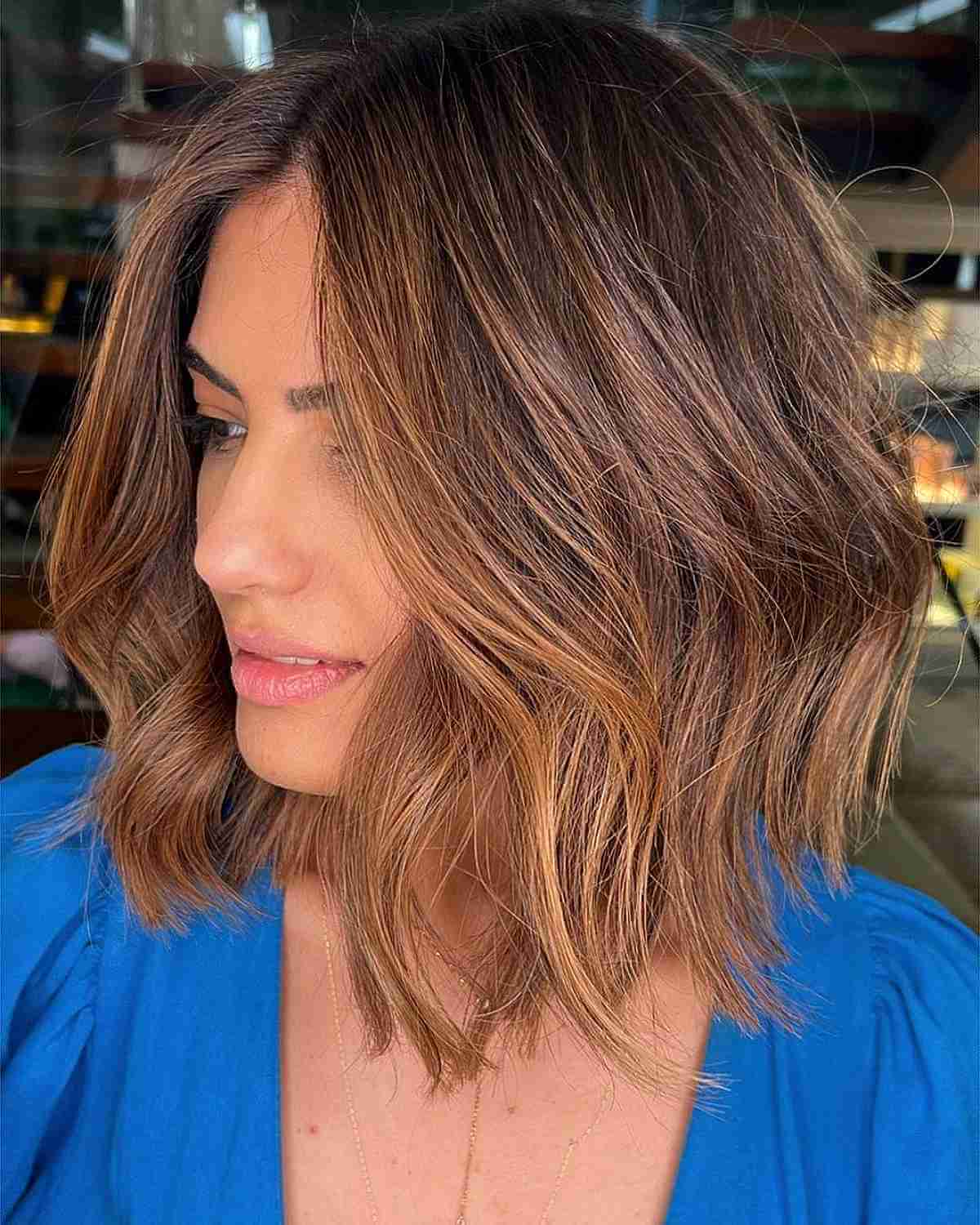 Lob con capas y balayage