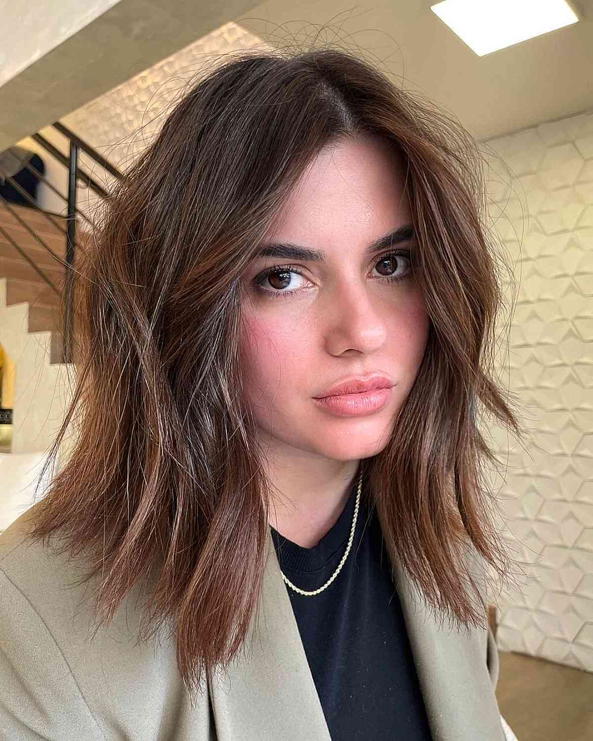 Modern Chocolate Blunt Long Bob