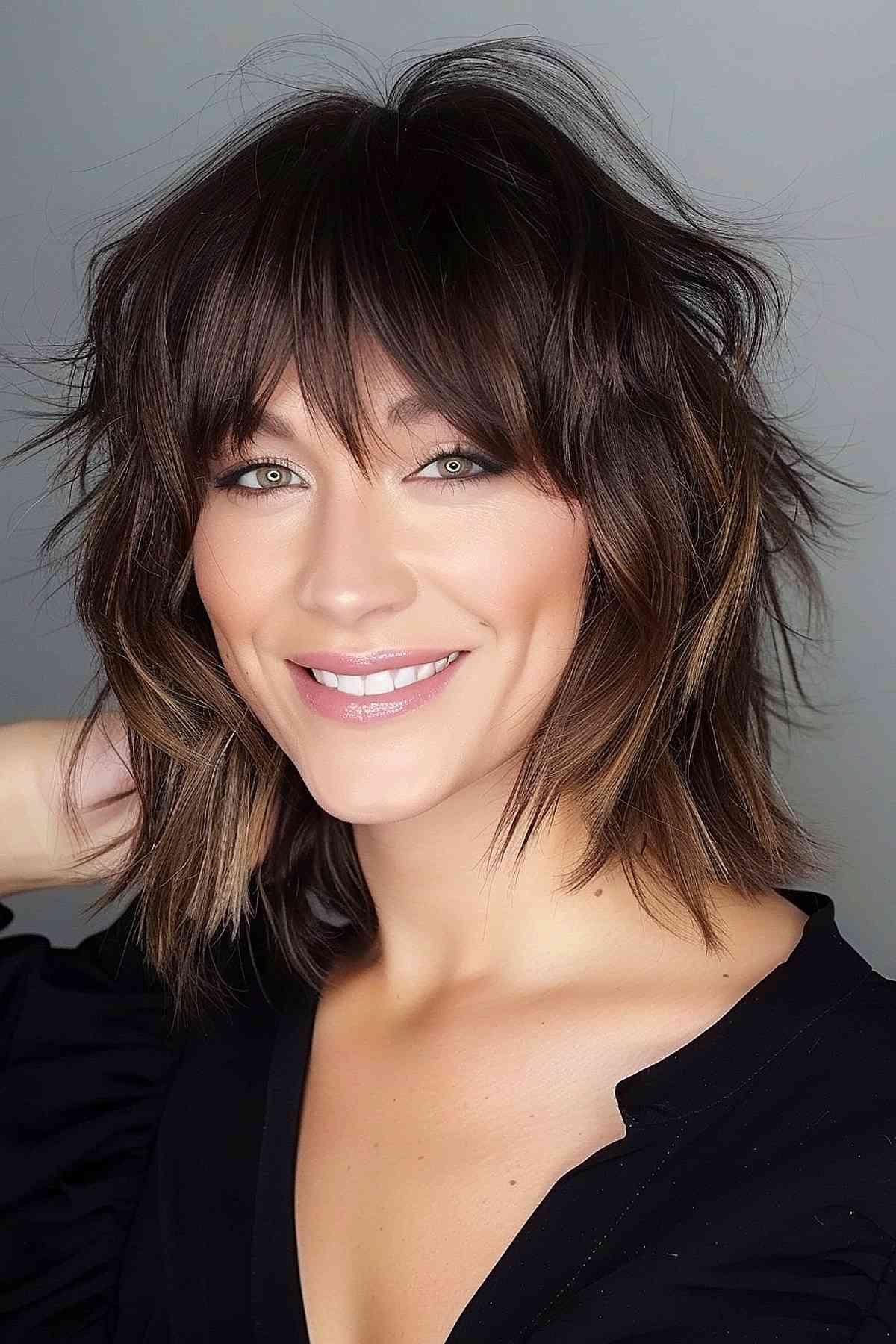 Shaggy bob haircut for fine hair