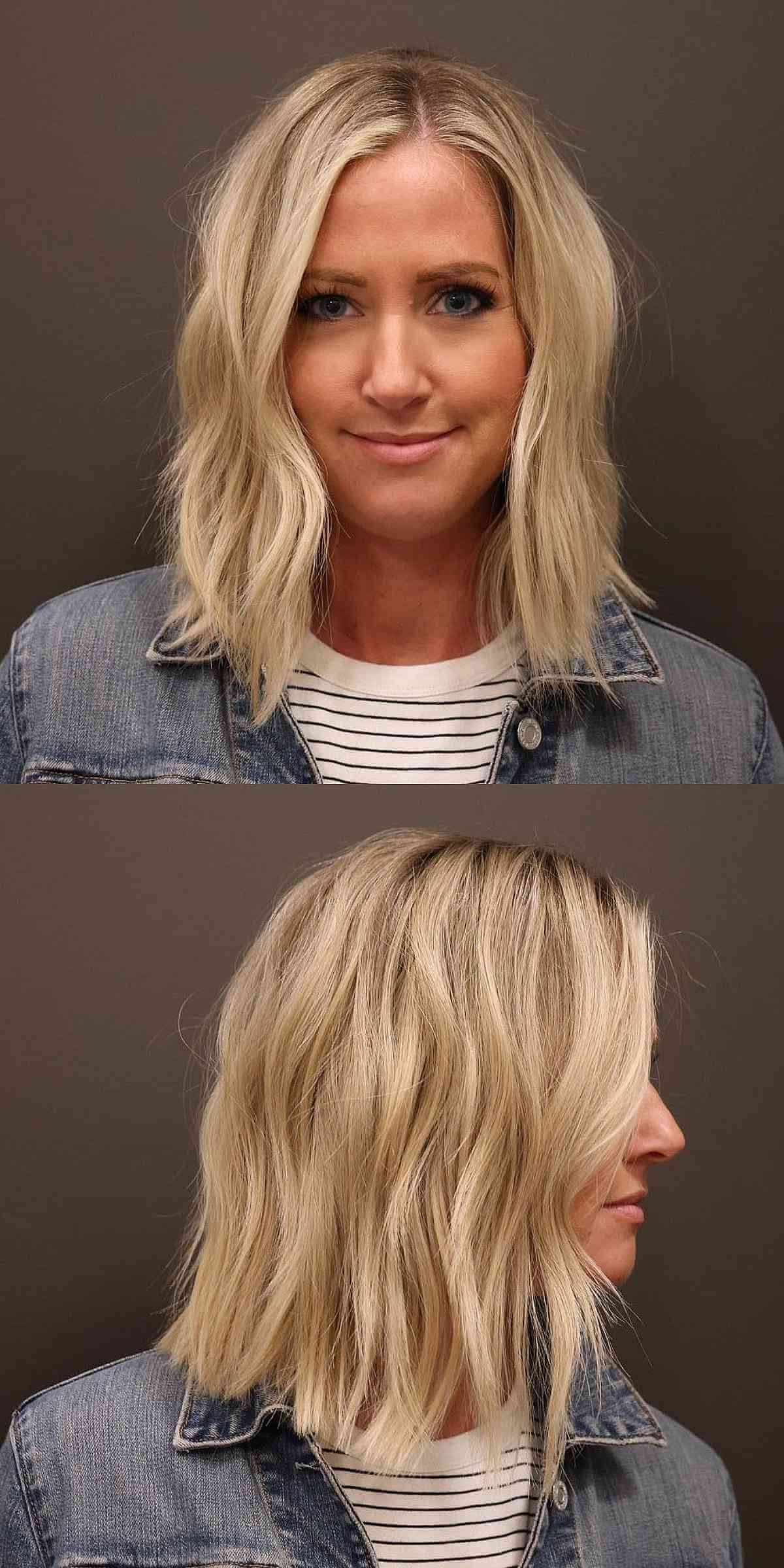 Wavy Blunt Lob Haircut