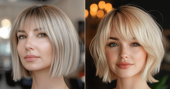 24 Edgy Jaw-Length Choppy Bob with Bangs for a Cool, Modern Style