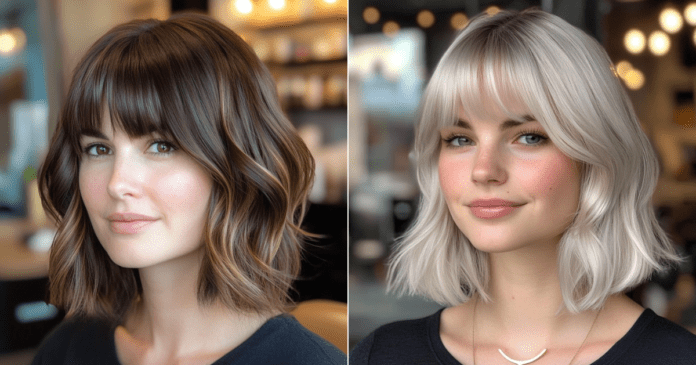 27 Gorgeous Wavy Bobs with Bangs for an Effortlessly Cute Style