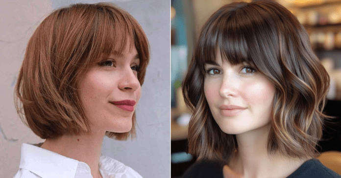 34 Stylish Choppy Bob with Bangs for Effortless Beachy Waves