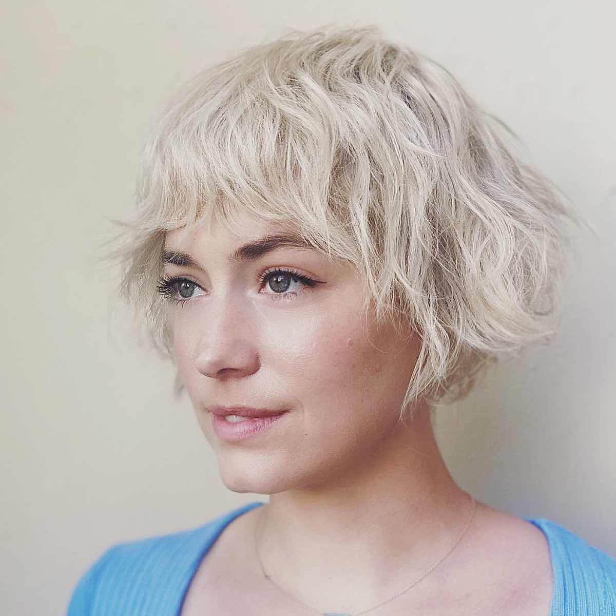 a very short wavy bob hairstyle