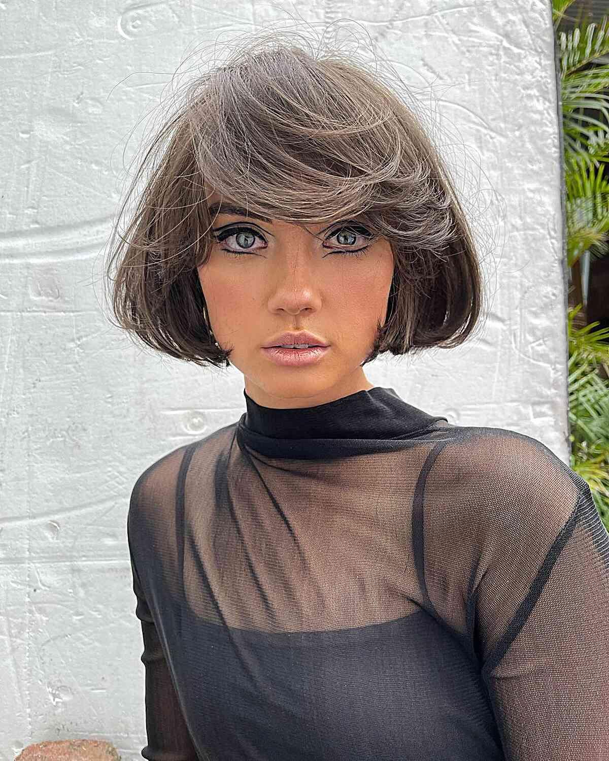 Ashy Brown Jaw-Length Bob Haircut