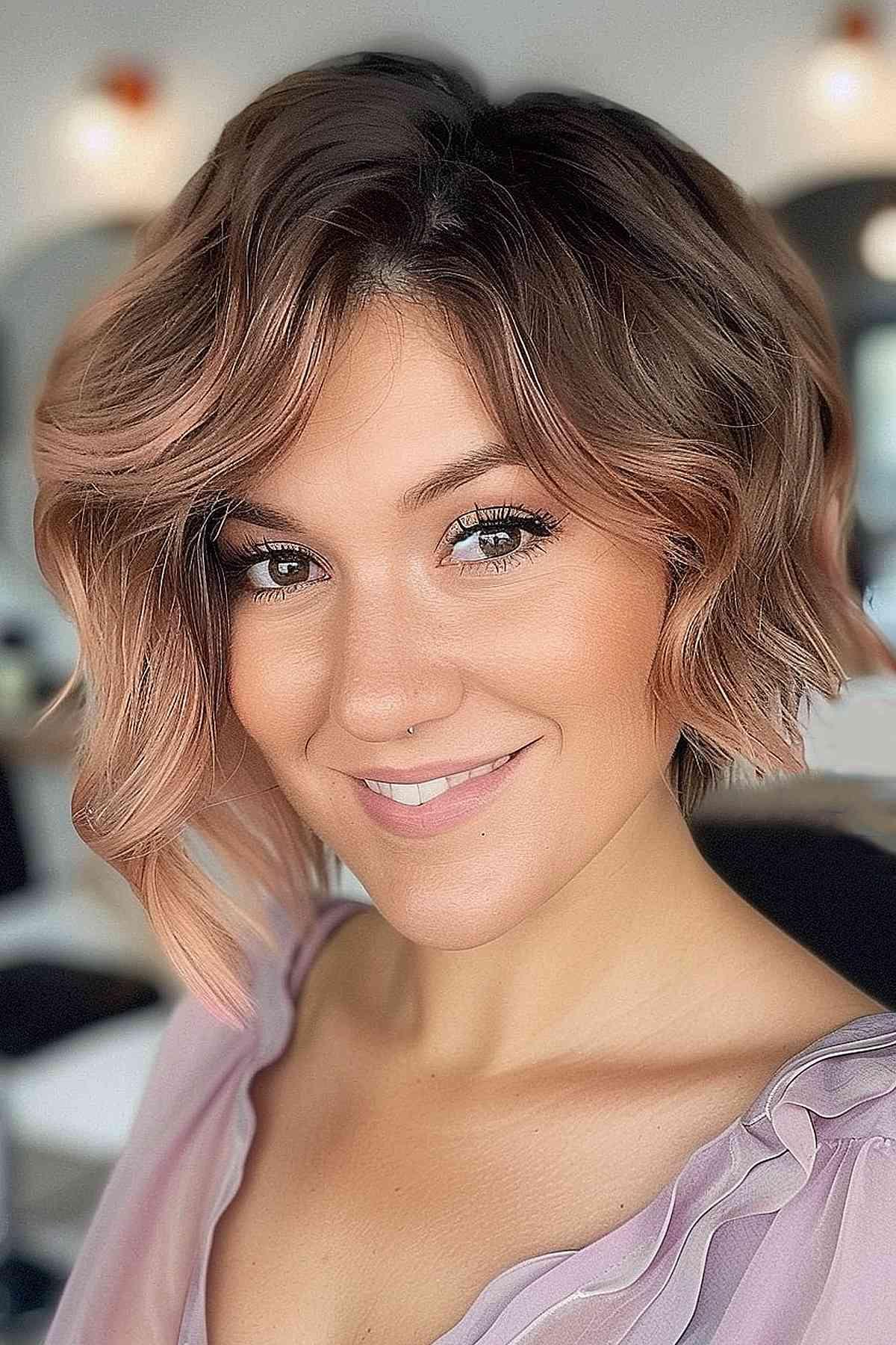 Asymmetrical Wavy Bob