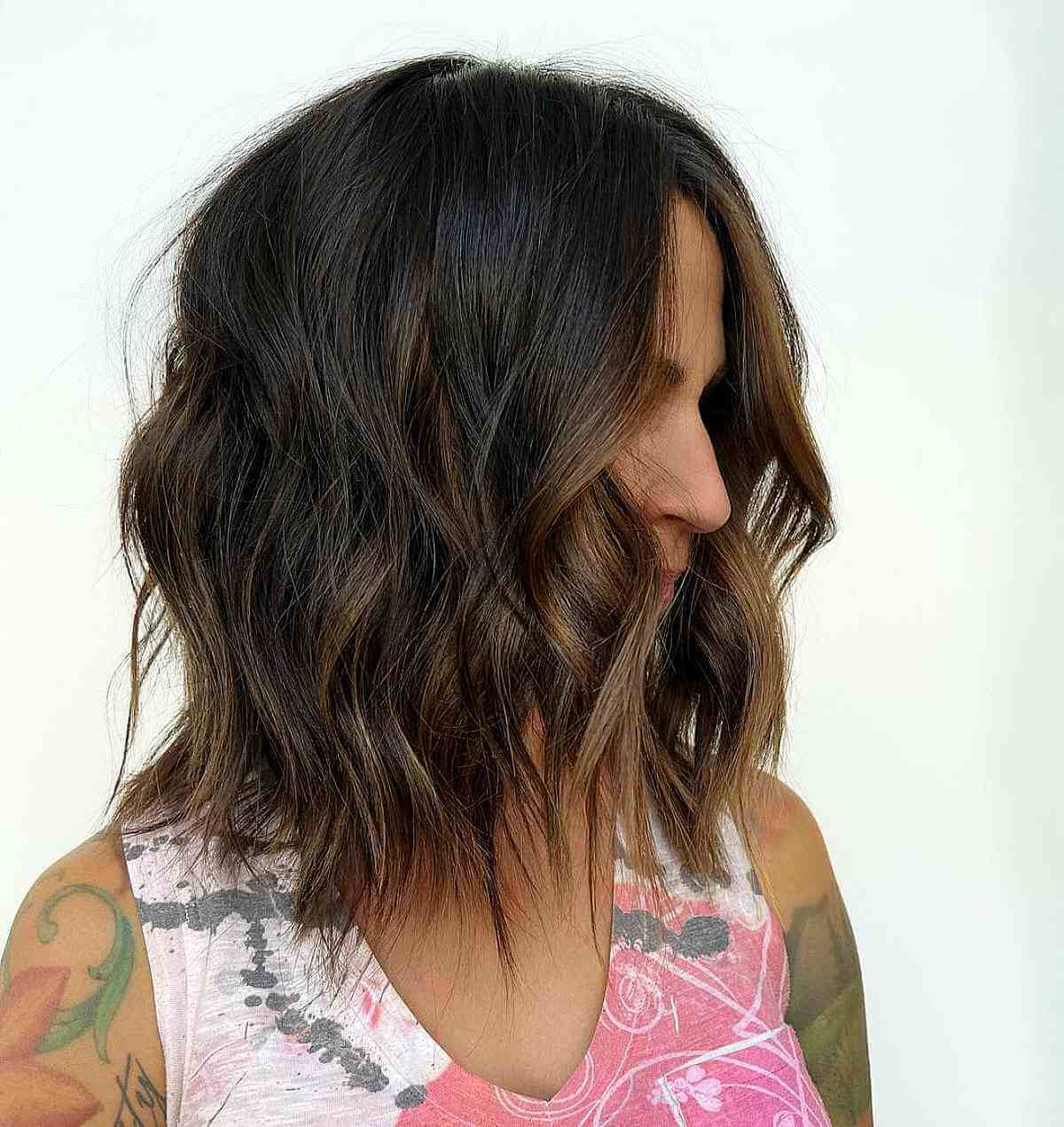 Balayage Textured Lived-In Long Bob