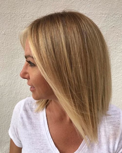 Blonde angled bob