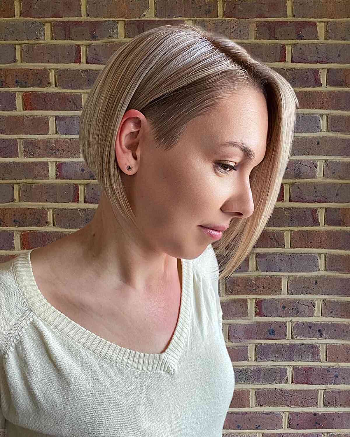 Blonde Undercut Bob with Foil Highlights