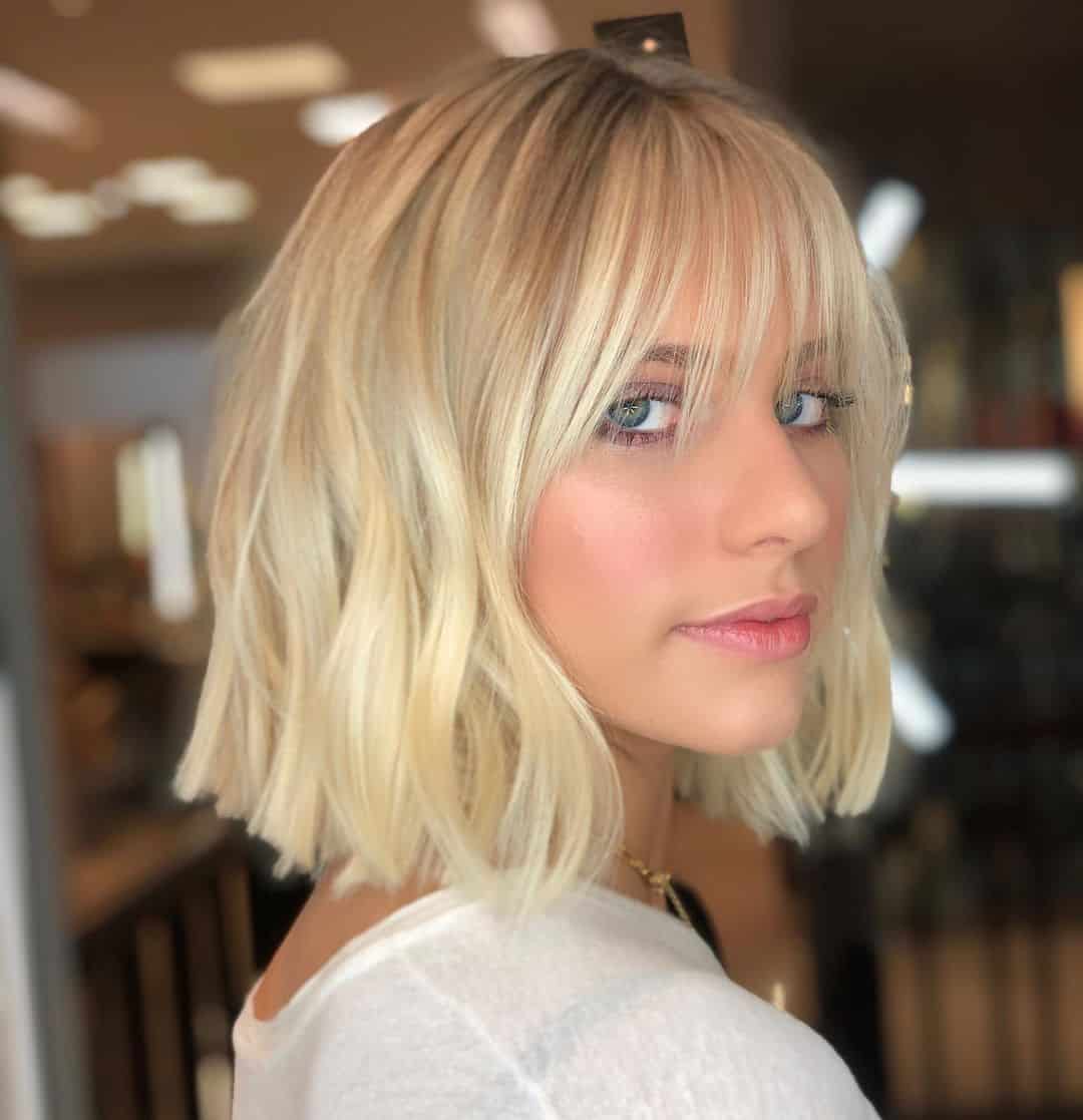 Blunt Bob with Long Bangs