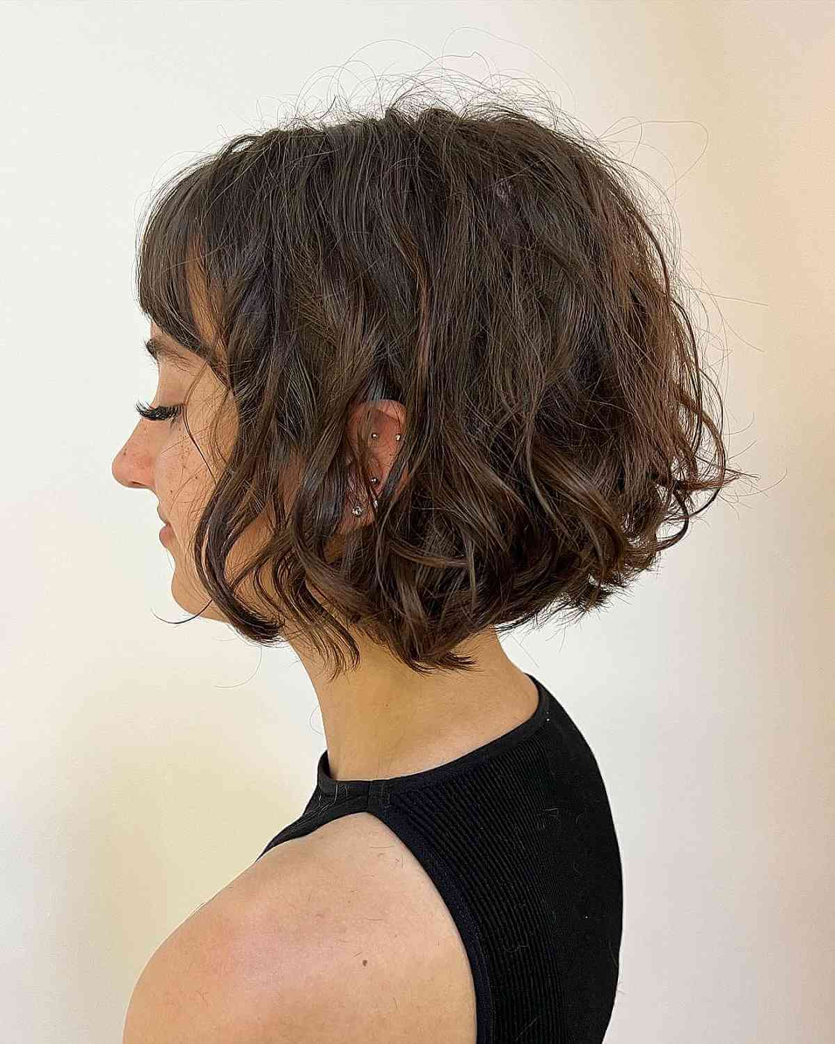 Brunette Bob with Loose Waves