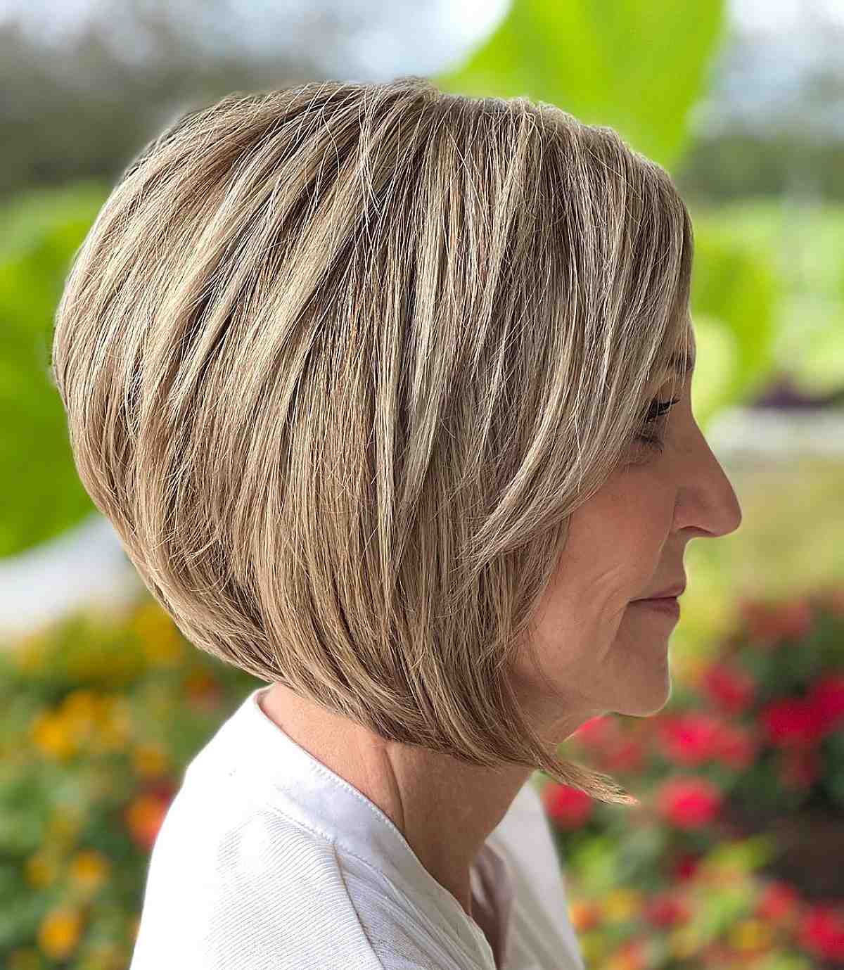 caramel blonde a-line bob