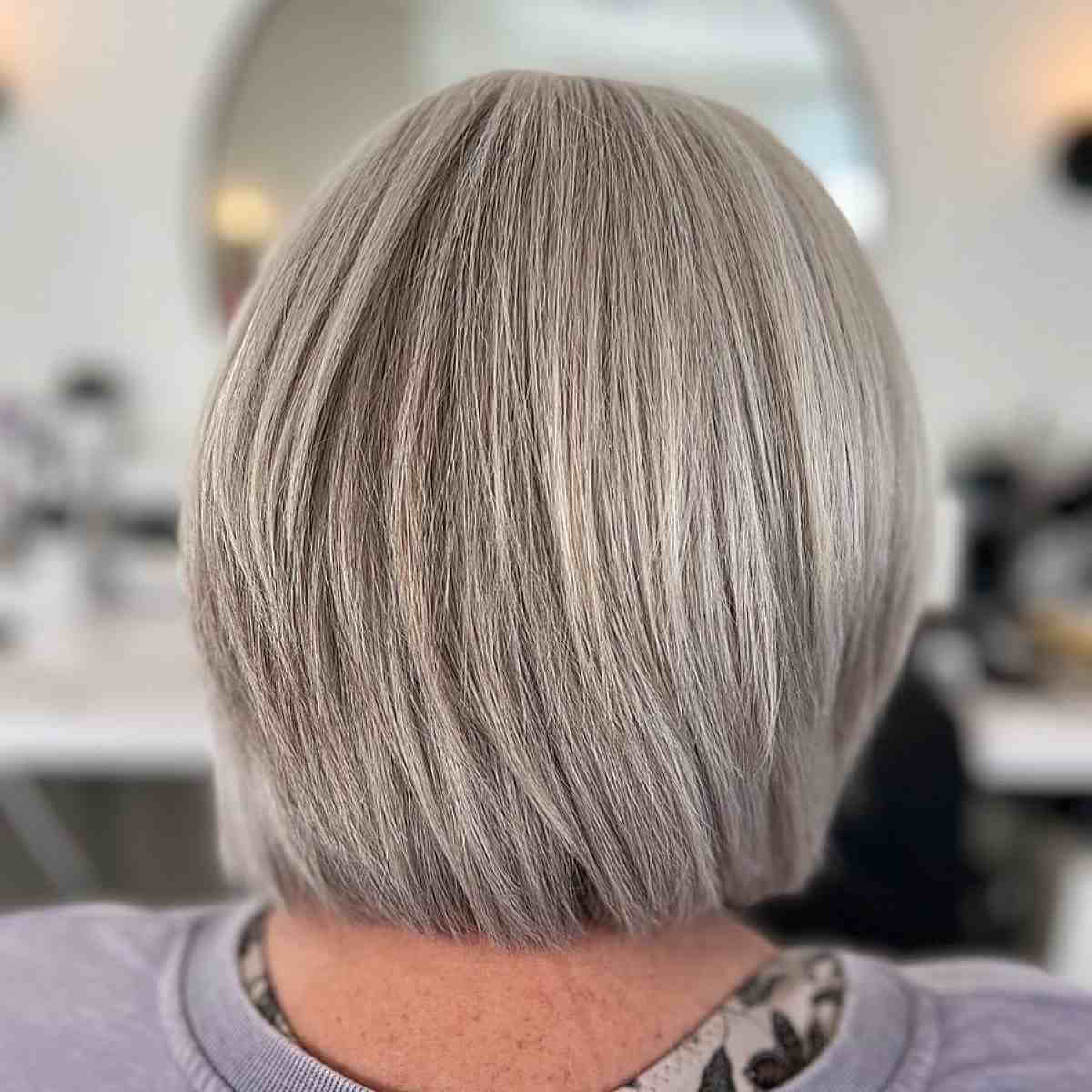 Chic Layered Gray Bob