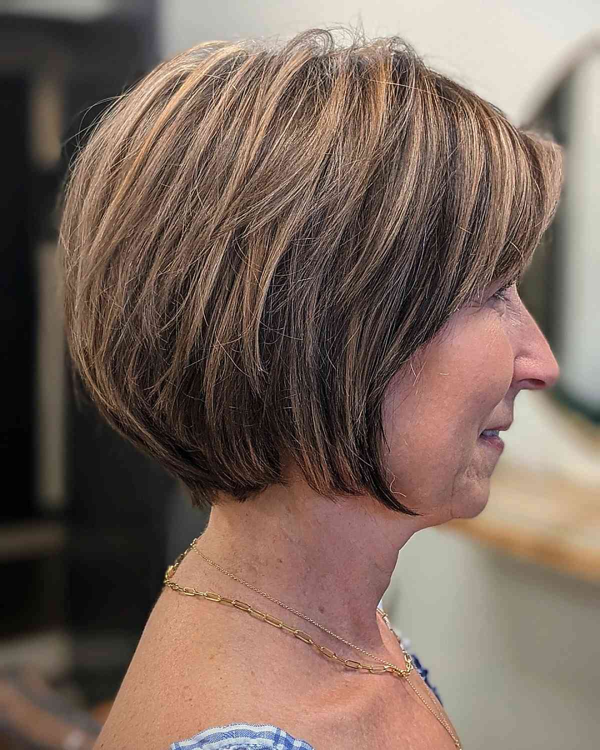 chic short layered bob