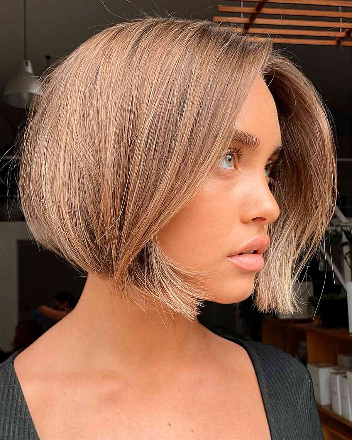 Chin-Length Angled Italian Bob