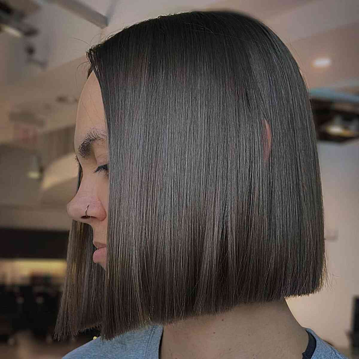 Chin-Length Simple Straight Slob Bob