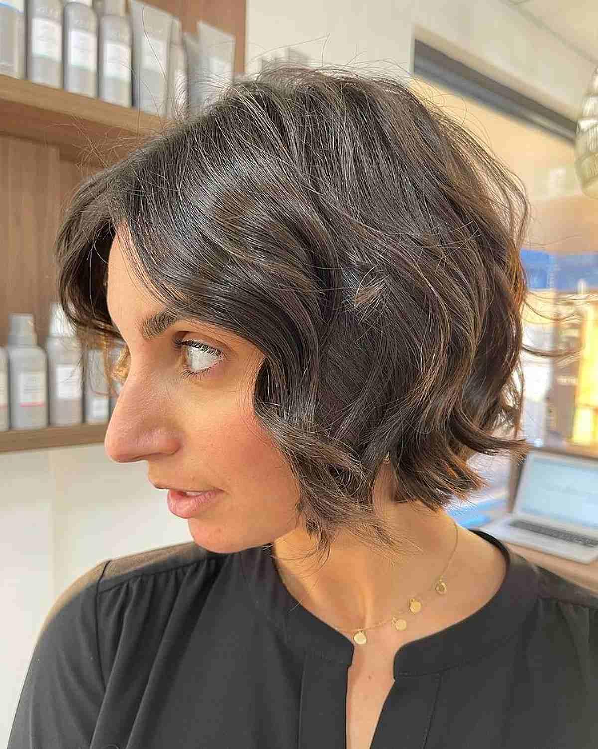 Chin-Length Wavy Bob