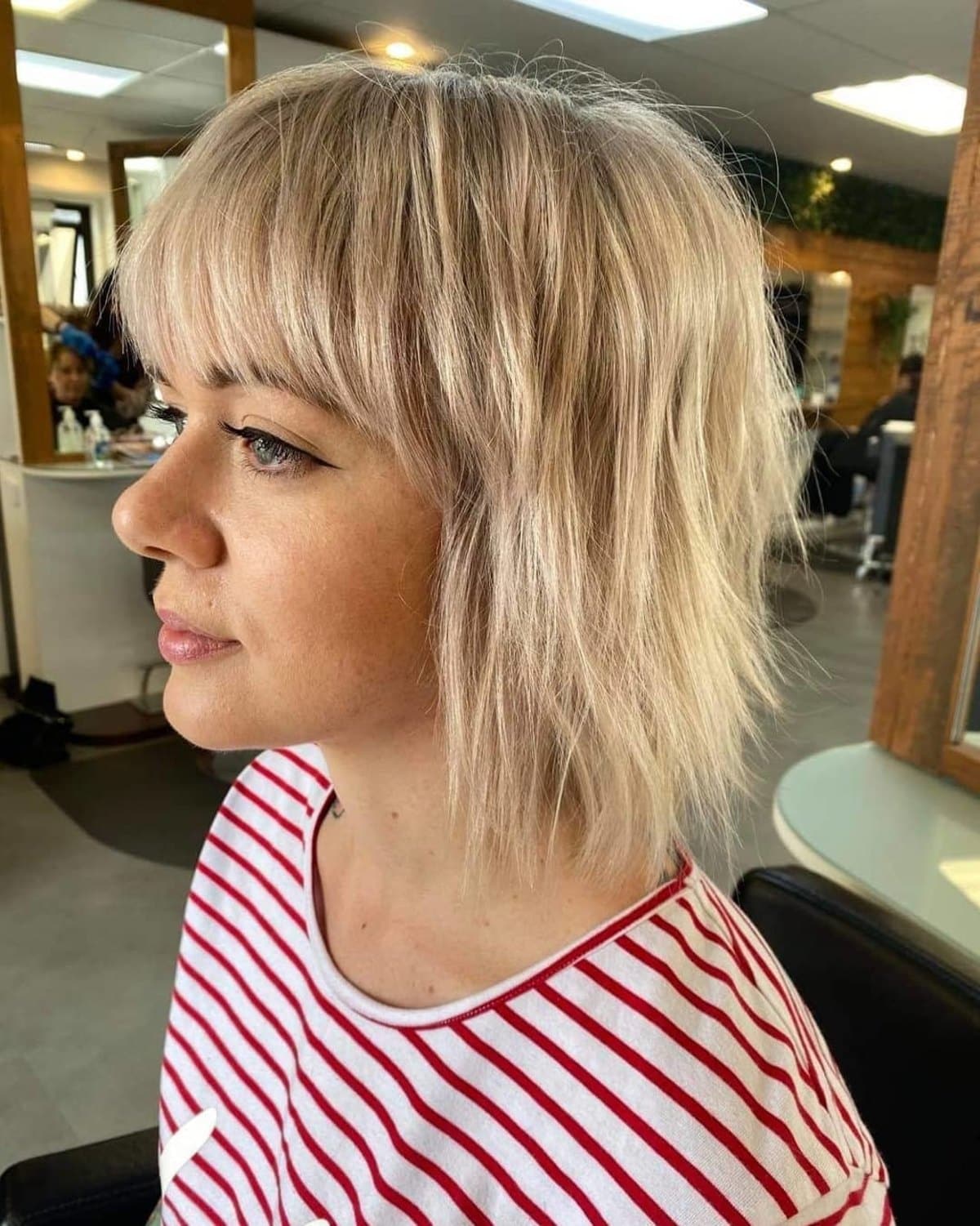 Choppy Layered Bob with Bangs